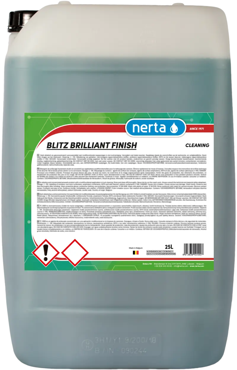 Упаковка продукции Nerta 25л. BLITZ BRILLIANT FINISH.